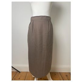 Falda de lana vintage de Dior marrón