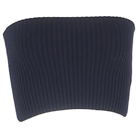 Top tube de malha canelada Chloé em lã azul marinho