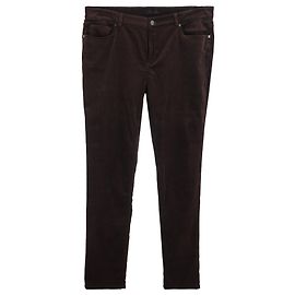 Pantalones rectos de tiro medio en terciopelo marrón de Loro Piana