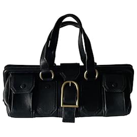 Borsa Céline Doctor's Bag in pelle nera e finiture oro