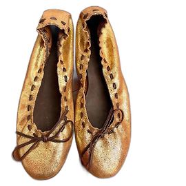 Ballerine Heschung in pelle dorata