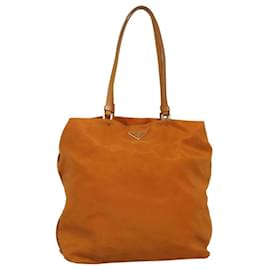PRADA Borsa a Spalla in Nylon Arancione Oro Auth EC663