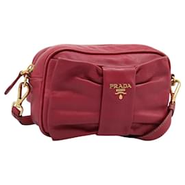 Prada Borsa a spalla in pelle rosa Auth EC644
