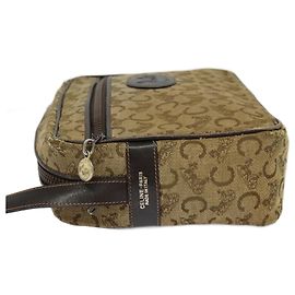 Céline Borsa a spalla Celine C Sulky in tela beige Auth BA757