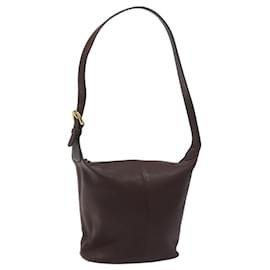 Borsa a Spalla Coach in Pelle Marrone Oro Auth am8019