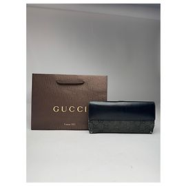 Cartera de cuero monograma Gucci Jackie vintage negra