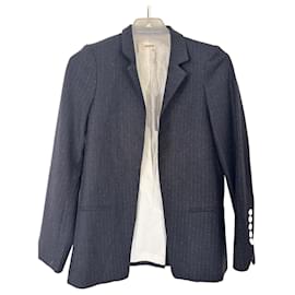 Zadig & Voltaire Blazer Dunkelblau Baumwolle Wolle