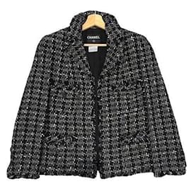 Chanel Blazer Grau und Schwarz Kaschmir