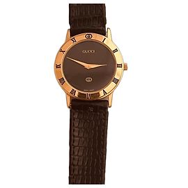 Gucci 3000 Uhr Vergoldet Schwarzes Zifferblatt 29mm