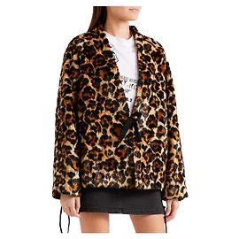 Mcq Leopard Print Faux Fur Jacket
