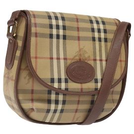 Autre Marque Borsa a spalla Burberrys Nova Check PVC Beige Oro Auth JB025