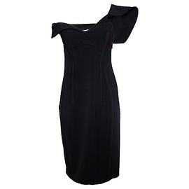 Vestido bustier de lana de un hombro Bottega Veneta