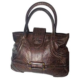 Borsa a mano Alexander McQueen Novac in pelle esotica marrone e viola