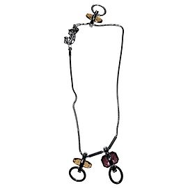 Ohrringe und Halskette Set aus silbernem Metall mit Swarovski-Kristallanhänger