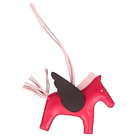 Charm Rodeo MM Hermès en cuir rose