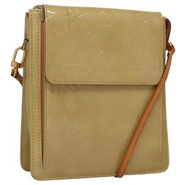 LOUIS VUITTON Monogram Vernis Motto Accessory Pouch Beige M91136 LV Auth sw270