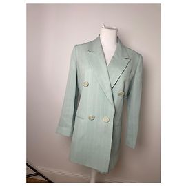Blazer / Trench de lana vintage Dior turquesa M