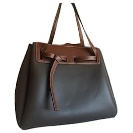 Borsa Loewe Lazo Shopper in pelle marrone e grigia