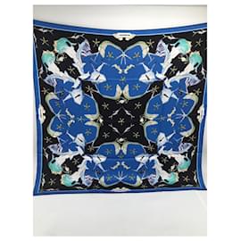 Sehr raffinierter blauer Seidenschal - Burberry