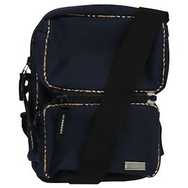 Burberry Bolso de hombro de nailon azul marino Auth BA827