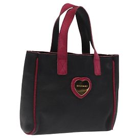 Bulgari Borsa a mano in pelle nera BVLGARI Auth hk2396