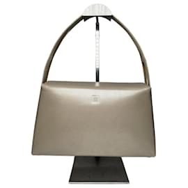 Borsa in pelle verniciata 4G vintage Givenchy grigio marrone