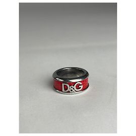 Anello in acciaio vintage Dolce & Gabbana argento/arancione unisex