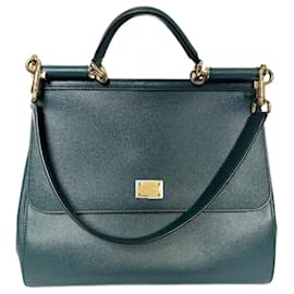 Borsa Dolce & Gabbana Sicily in pelle verde scuro