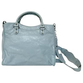 Sac à main Balenciaga City en cuir turquoise