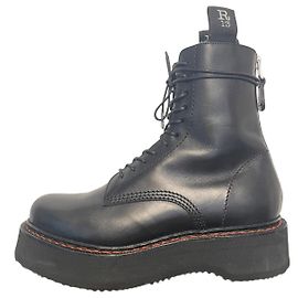 Botines R13 de cuero negro con suela Vibram