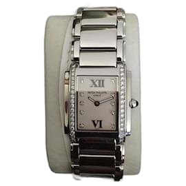 Orologio Patek Philippe in acciaio con diamanti