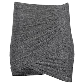 Jupe mini en tricot métallique drapé Iro Brendal en polyester argenté