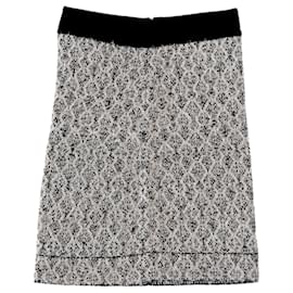 Falda mini de punto jacquard metálico Sandro Jazz en lana negra