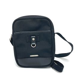 Borsa a spalla in tela e pelle nera Saint Laurent