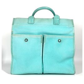 Tiffany & Co. Blaue Canvas-Handtasche