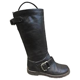 Stivali biker Marni in pelle nera