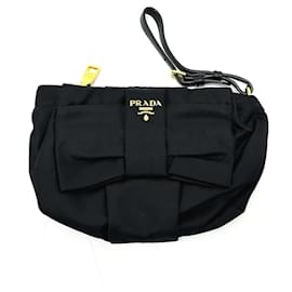 Pochette con tracolla in nastro logo Prada 1N1422