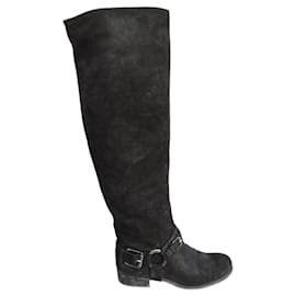 Botas Cano Alto Dior Preto em Nubuck