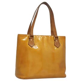 LOUIS VUITTON Monogram Vernis Borsa a Mano Houston Gialla M91121 LV Auth BA994