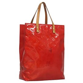 LOUIS VUITTON Monogram Vernis Reade MM Borsa a Mano Rossa M91086 LV Auth bs23730