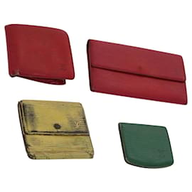 LOUIS VUITTON Portafoglio Epi 4Set Verde Rosso Giallo LV Auth BA640
