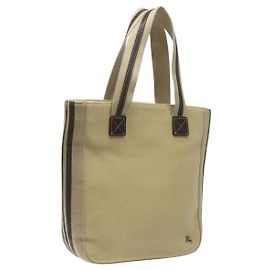 Burberry Borsa tote in tela beige Auth ti2950