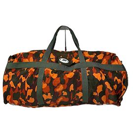 Borsa da viaggio in tela vintage Jean Paul Gaultier arancione / verde scuro