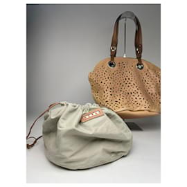 Borsa shopper in pelle vintage Marni marrone