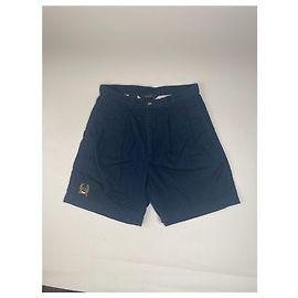 Bermuda de lona vintage Dior azul marinho 38/M