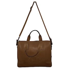 Hermès Tote Bag Braun Gold Leder