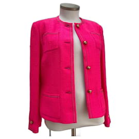 Giacca Chanel in tweed e seta rosa