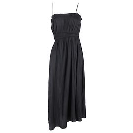 Maje Cutout Rüschenshirtloses Midikleid aus schwarzem Polyester
