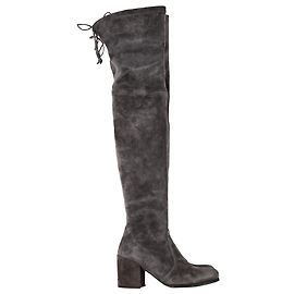 Stivali Genna Over The Knee Stuart Weitzman in Camoscio Grigio