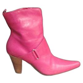 Botas Sartore de couro Fuchsia
